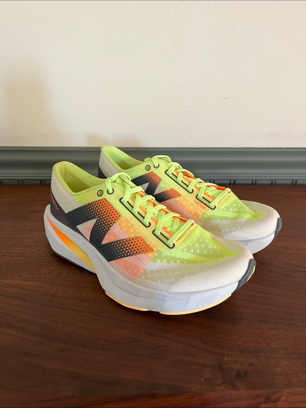 Men’s New Balance Rebel FuelCell Neon Yellow and Orange Men’s Running Sneakers